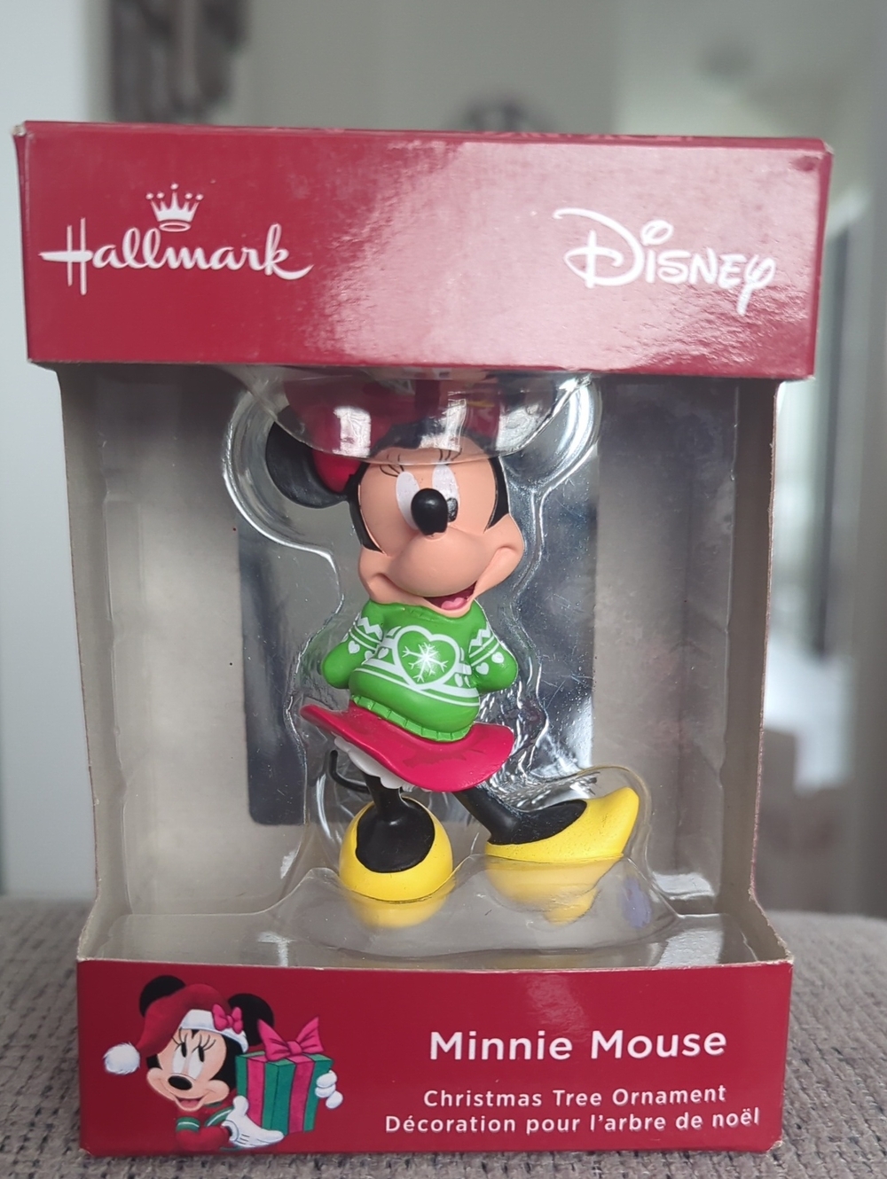 Hallmark Minnie Mouse Favourite Green Snowflake Sweater Christmas Tree Ornament